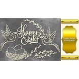 Набір чіпбордів Happy Easter 495, колір золото, ТМ Фабрика Декору