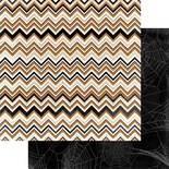 Бумага для скрапбукинга c глиттером My Mind's Eye Happy Haunting - Chevron, двусторонняя, 30х30 см, 1 лист