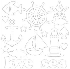 Набір вирубок з чіпборду №2 від ScrapBerryʼs - Курортний Роман, 10x10cм