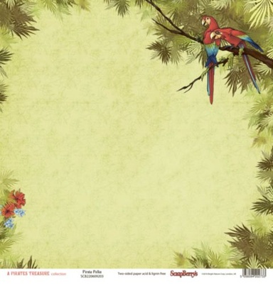 Папір для скрапбукінгу від ScrapBerryʼs - Скарби піратів - Какаду, 30,5x30,5см, 190 гор / м, двосторонній