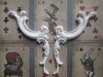 Гипсовое украшение - Уголки декоративные, длина 11,2 см, 2 шт.