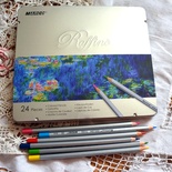 Карандаши цветные, 24 цвета, шестигранные, в металлическом пенале, Marco Raffine