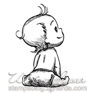 Акриловий штамп D013 Дитина, розмір 3,9х6 см