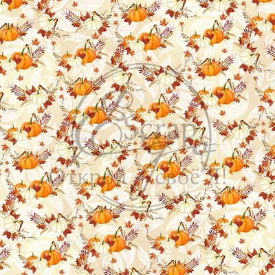 Лист скрапбумаги от ScrapEgo - Тыквенное настроение  #9, 30,5х30,5см