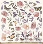 Аркуш одностороннього паперу для вирізання від Scrapmir – «Квіти» з колекції Charming (Чарівність), 30×30 см