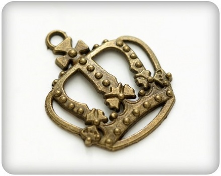 Набір металевих підвісок від ScrapBerryʼs - Корона велика, 28x34мм, 10 шт.