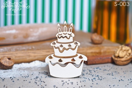 Чипборд від Вензелик - Торт 02, розмір: 47x64 мм