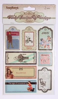 Наліпки з чіпборду від ScrapBerryʼs "Ретро леді", 8 шт.