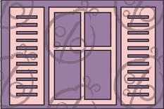Чипборд. Набор "Окно со ставнями". Большой, 3 элемента, cb-160
