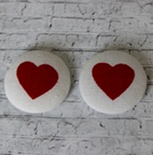 Тканинні топси від Allmacraft - серія Тематичні, Сердечко, діаметр 2,5см, 2