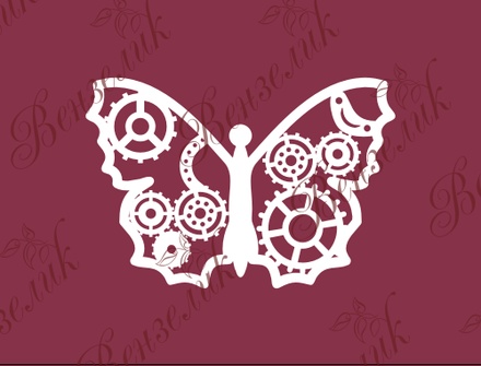 Чипборд від Вензелик - Метелик Стімпанк, розмір: 43x63 мм