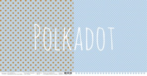 Лист двусторонней бумаги для скрапбукинга от Polkadot - "Сизый" из коллекции "В горошек"