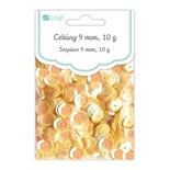 Паєтки круглі 9 мм, 10, колір золотого кольору, TM dpCraft (Dalprint)