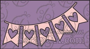 Чипборд. Прапорці з сердечками, cb-342