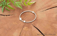 Чипборд Рамка "Овал со звездами" от WOODchic, 6х4 см.