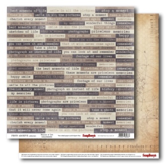 Бумага двусторонняя для скрапбукинга от ScrapBerry's - Фотоархив - Моменты, 30,5х30,5 см
