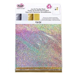 Набір термотрансферних аркушів Tulip® Fashion Glitter® Shimmer Transfer Transfer Sheets, 22x28 см, 22х28 см, золото і срібло, 4 шт.