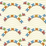 Тканина 100% бавовна - Паровозик на кремовому, 45x55см