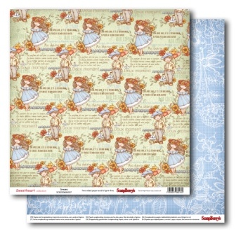 Папір для скрапбукінгу двосторонній від ScrapBerryʼs - хлопчик і дівчинка - Мрії, 30,5x30,5 см, 190 г/м²