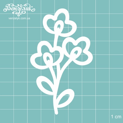 Чипборд від Вензелик - квіточка 04, розмір: 7,7x4,5см