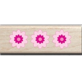 Резиновый штамп Studio G - Цветочки, 7.5х2.5 см, на деревянном блоке