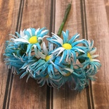 Хризантеми, біло- блакитні, діаметр 20-25мм, стебел 10 см, 10 шт.