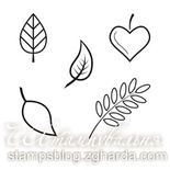 Набор мини-штампов N016a Листья, 5 штук