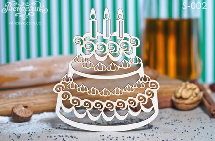 Чипборд від Вензелик - Торт, розмір: 83x97 мм