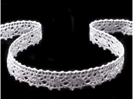 Бавовняне мереживо, білий колір, 15мм, 90см