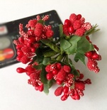 Гілочки з ягодами, колір червоний, 12 штук, B63129
