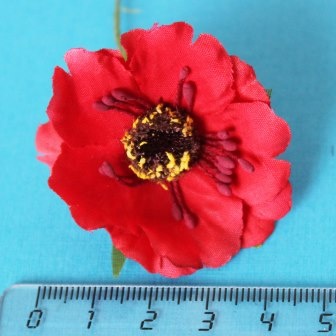 Квітка маку, червоний, 1 шт.