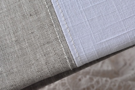 Альбом от Светланы Ковтун в класс. переплете с ткан. покрытием, лен комбинир. гориз. серый и белый, 30х30 см, 6 разворотов, расст. 7 мм