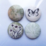 Набір скрап-фішок з тканини ЕКО. Діаметр фішок 28 мм.