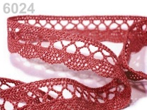 Мереживо бавовняне, колір насичено-рожевий, ширина 18мм, 90см