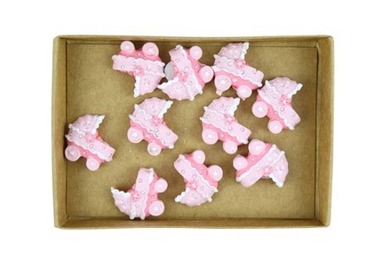 Набір декоративних прикрас зі Стікерами від ScrapBerryʼs - Дитяча коляска, 10 шт.