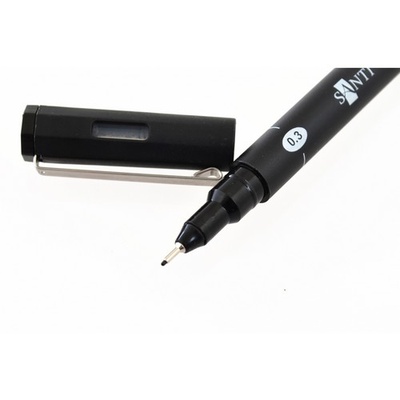 Графічний лінер ТМ Santi Fine Line, чорний, товщина лінії 0,3 мм.