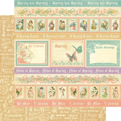 Аркуш двосторонній Graphic 45 - Sweet Sentiments - Spring Has Sprung, 30x30 см