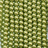 Намистини "перли" на нитці, 140 намистинки, діаметр 6 мм