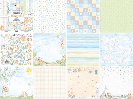 Набір скрап-паперу Funny fox boy 30,5x30,5см 10 аркушів, ТМ Фабрика Декору