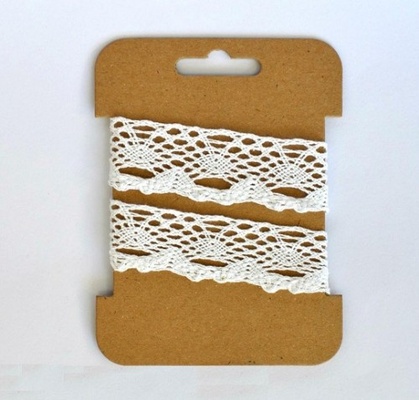 Мереживна стрічка бавовняна від ScrapBerryʼs, біла. Розміри: 2,5см х 2м