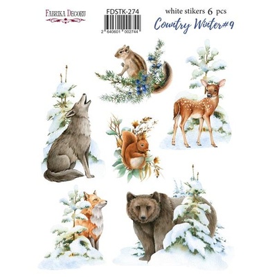 Набір наліпок (стікерів) 6шт. Country winter #274