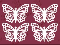 Чипборд від Вензелик - Набір метеликів 02, розмір: 36x51 мм