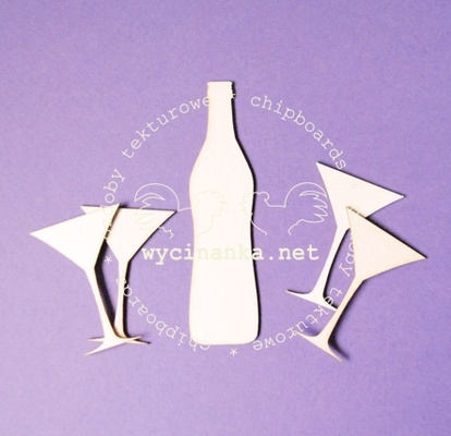Чипборд від Wycinanka - Пляшка і келихи,