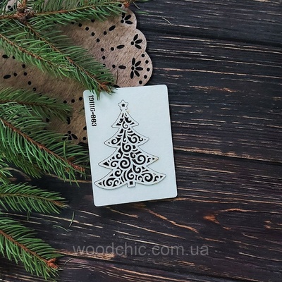 Чипборд Ялинка 03 від WOODchic, 7x4 см