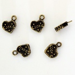 Металева прикраса "Тістечка-сердечки", 11x10 мм, 1 шт.