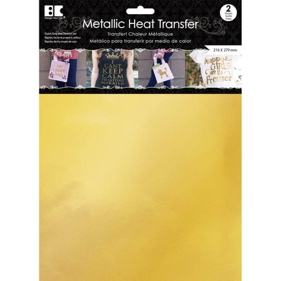 Набор термотрансферных пленок от Best Creation - Metallic Heat Transfer 8.5"X11", Gold, 2 листа