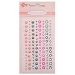 Набір декоративних стразів і перлин на клейовій основі Рожевий-сірий, 120 шт., ТМ Santi