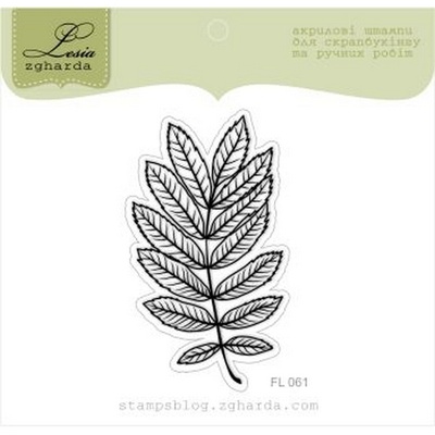 Акриловый штамп Lesia Zgharda FL061 Листок акации, размер 3,4x6,1 см