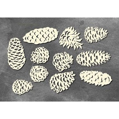 Набір чіпбордів Шишки 766, 10x15см, колір молочний, ТМ Фабрика Декору