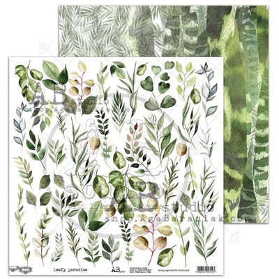Аркуш скрап-паперу ABstudio - elements "Leafy paradise" 30x30cм